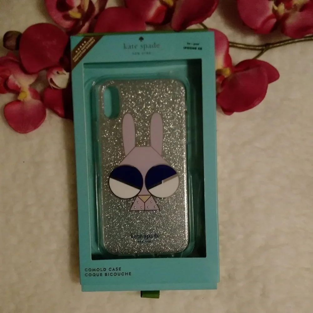 🆕 Kate Spade iPhone XR Glitter Bunny Case